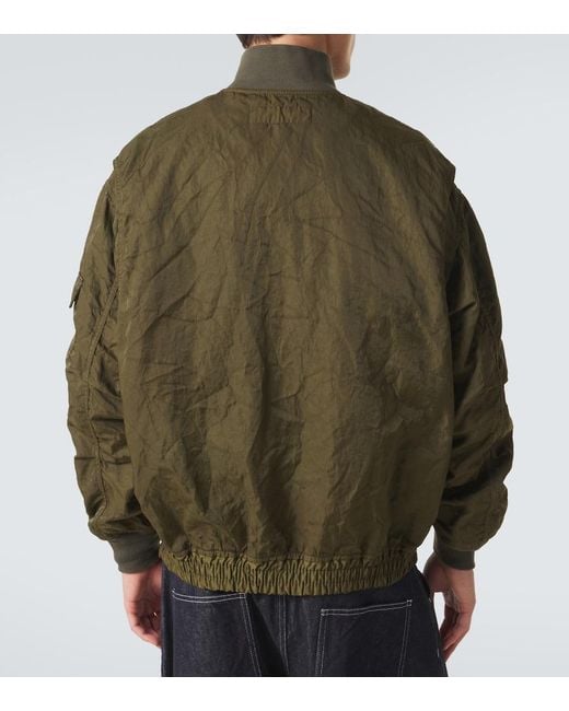 Comme des Garçons Green Zip-Up Bomber Jacket for men