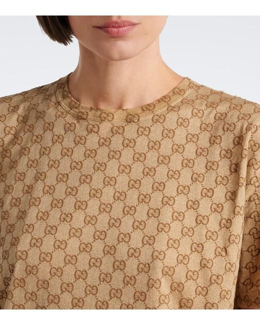Gucci Natural Gg Cotton Jersey T-Shirt