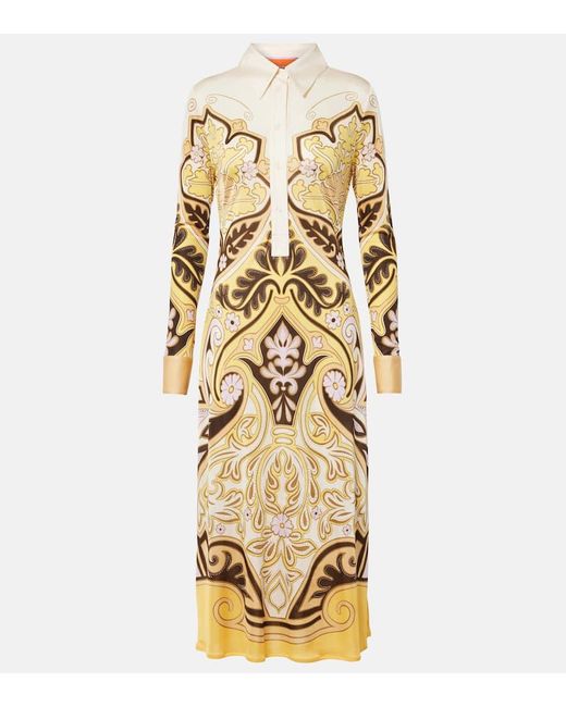LaDoubleJ Metallic Perry Printed Midi Dress