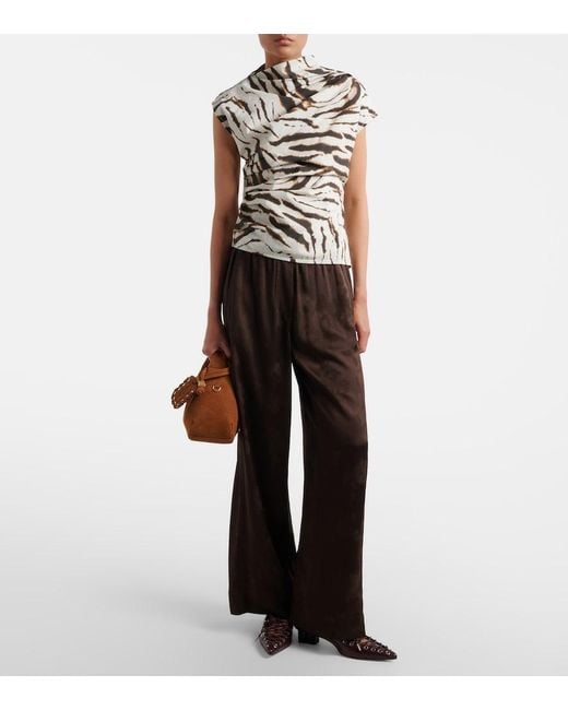 Ganni Brown Mini Top-Handle Bag
