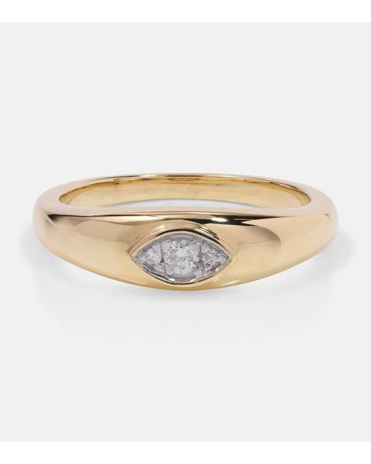 STONE AND STRAND Natural Ring Muse aus 10kt Gelbgold mit Diamanten