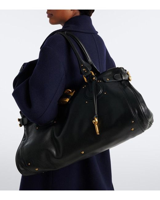 Chloé Black Paddington Xl Leather Shoulder Bag