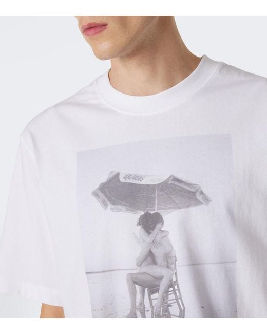 Jacquemus White Campagne Printed Cotton Jersey T-Shirt for men