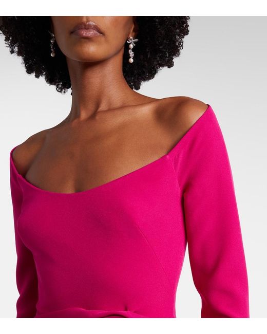 Safiyaa Pink Emmina Draped Crepe Gown