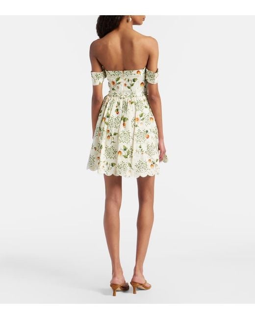 Vestido Corto Poesia De Lino Estampado Agua Bendita de color Metallic