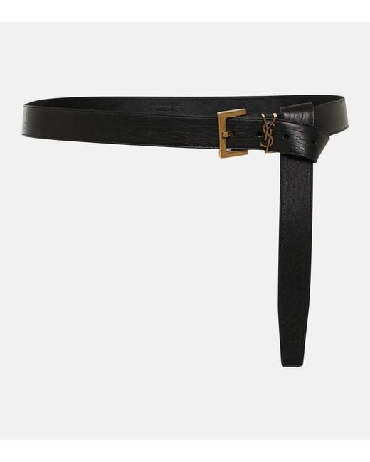 Cinturon Cassandre de piel Saint Laurent de color Black