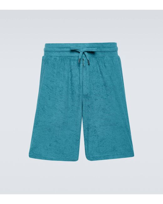 Frescobol Carioca Blue Augusto Cotton-blend Terry Shorts for men