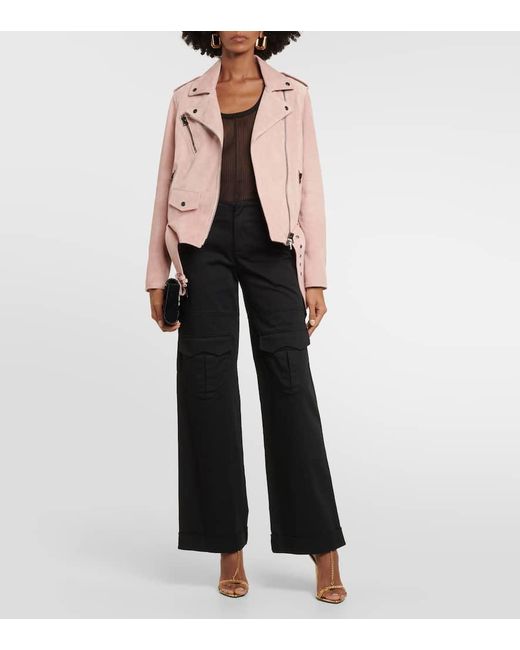 Tom Ford Pink Suede Biker Jacket