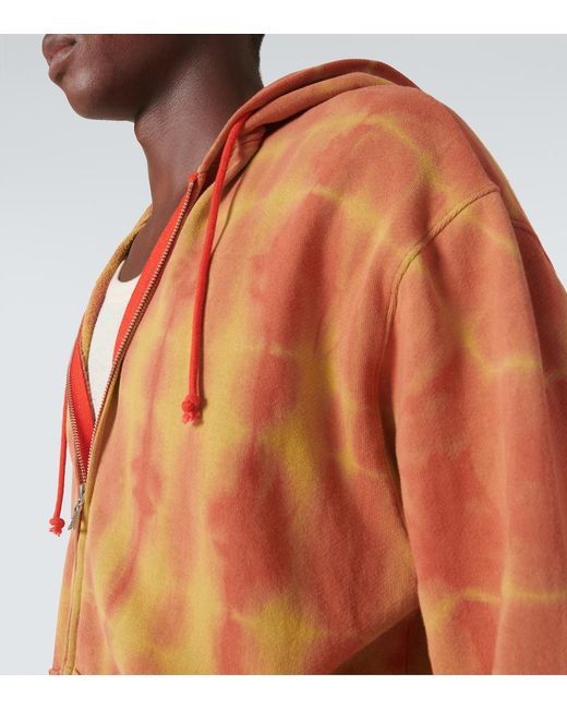 The Elder Statesman Orange Daily Zuzu Cotton And Cashmere Zip-Up Hoodie for men