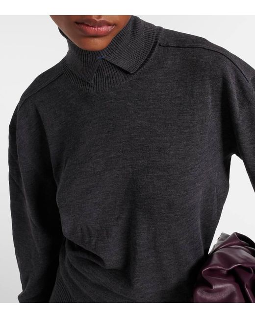 Burberry Black Rollkragenpullover Aus Wolle