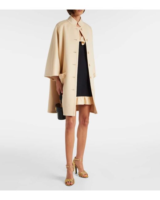 Valentino Natural Crepe Couture Bow-Detail Coat