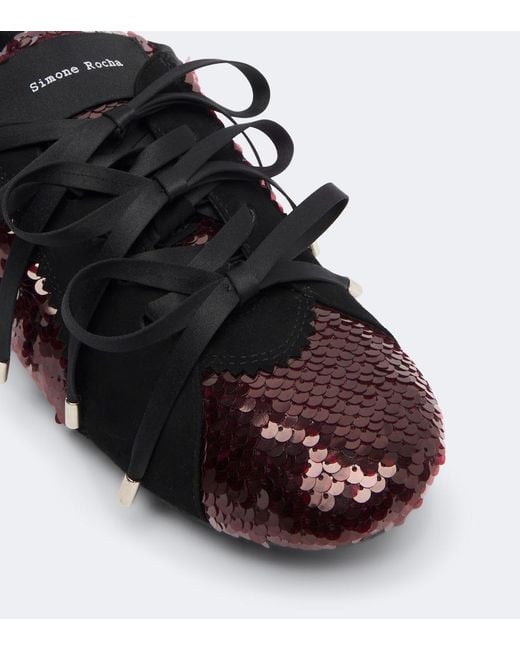 Simone Rocha Black Ballerina Grip Sequined Sneakers