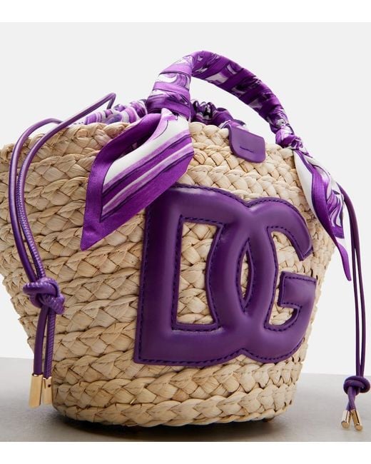 Dolce & Gabbana Purple Tote Dg Majolica Aus Stroh