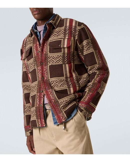 RRL Multicolor Cotton Jacquard Overshirt for men