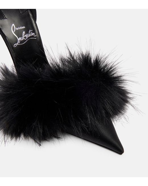 Christian Louboutin Black Zanzee 100 Crepe Satin Pumps