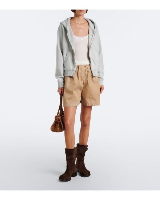 Prada Brown Shard Suede Biker Boots