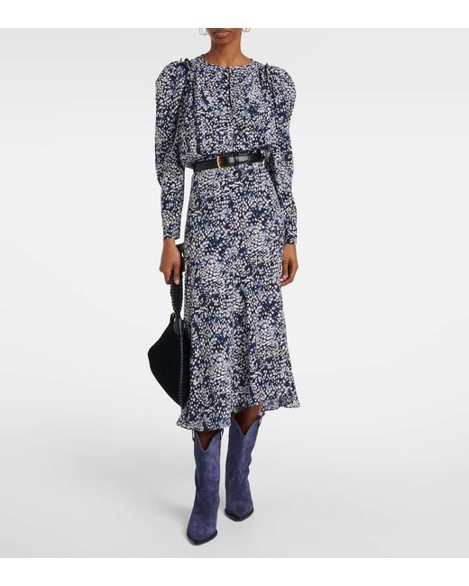 Isabel Marant Blue Duerto Suede Cowboy Boots