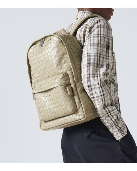 Bottega Veneta Natural Intrecciato Leather Backpack for men