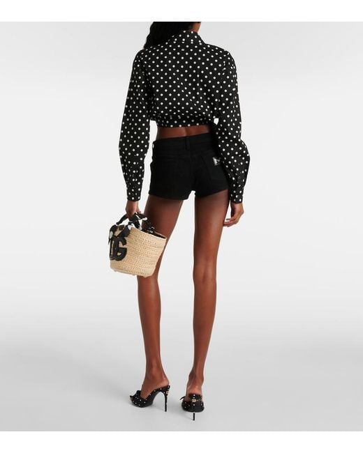 Dolce & Gabbana Black Low-Rise Denim Shorts