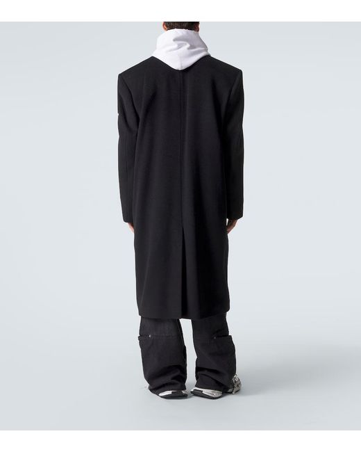 Balenciaga Black Wool Coat for men
