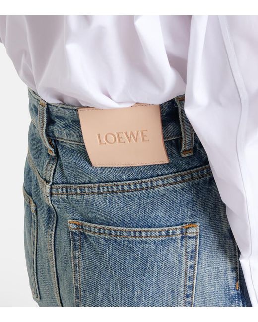 Jeans a gamba larga e vita alta di Loewe in Blue