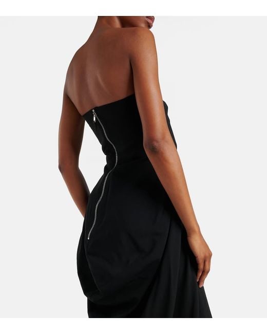 Rick Owens Black Amphora Prong Wool Grain De Poudre Gown