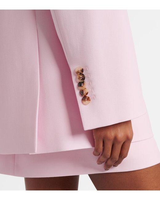 Wardrobe NYC Pink Double-Breasted Virgin Wool Blazer