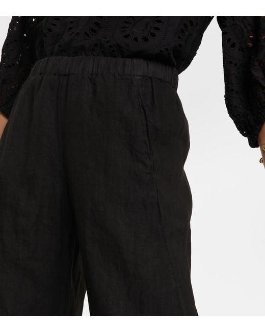 Velvet Black Weite Hose Lola Aus Leinen