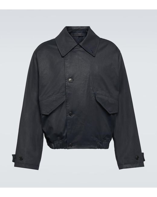 Lemaire Blue Coated Cotton Jacket for men