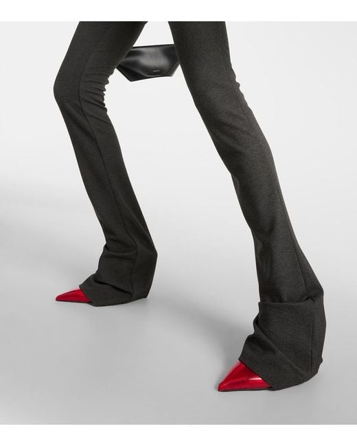 The Attico Blue Cutout Jersey Flared Pants