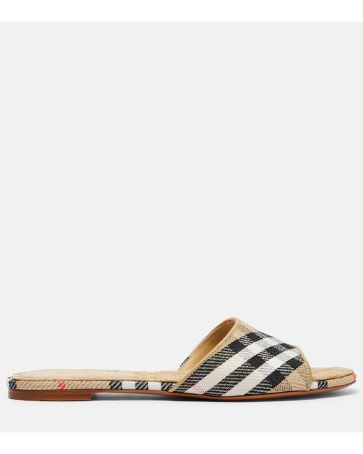 Burberry Natural Sloane Check Mules