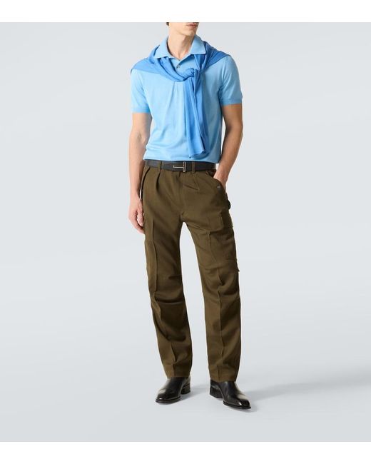 Polo De Algodon Tom Ford de hombre de color Blue