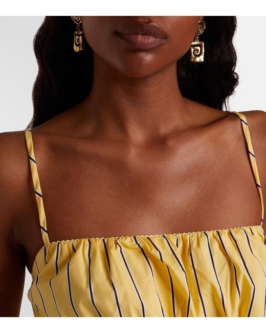 Staud Metallic Fiore Striped Cotton Crop Top