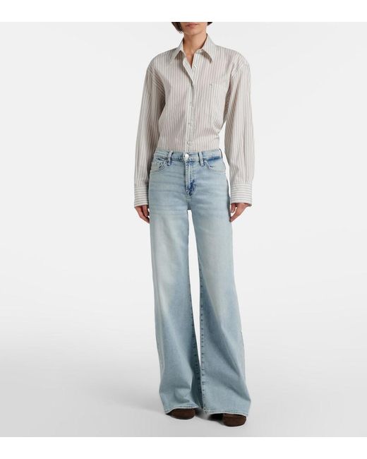 7 For All Mankind Blue Lotta Wide-Leg Jeans