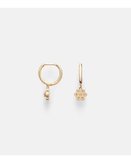 Anita Ko White 18Kt Hoop Earrings With Diamonds