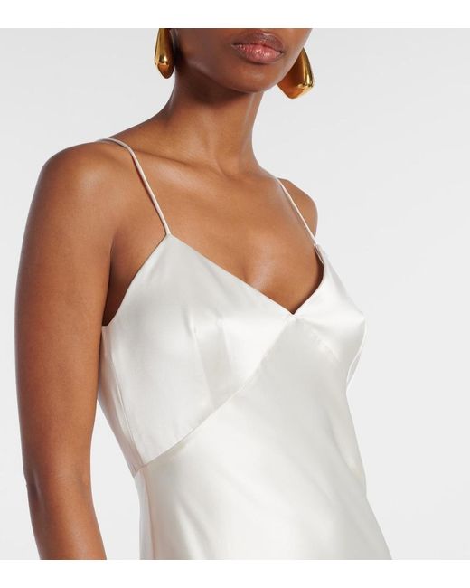 Max Mara White Silk Satin Gown