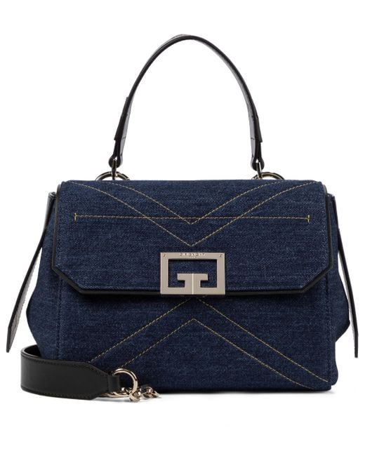 Givenchy Blue Id Small Leather-trimmed Denim Shoulder Bag