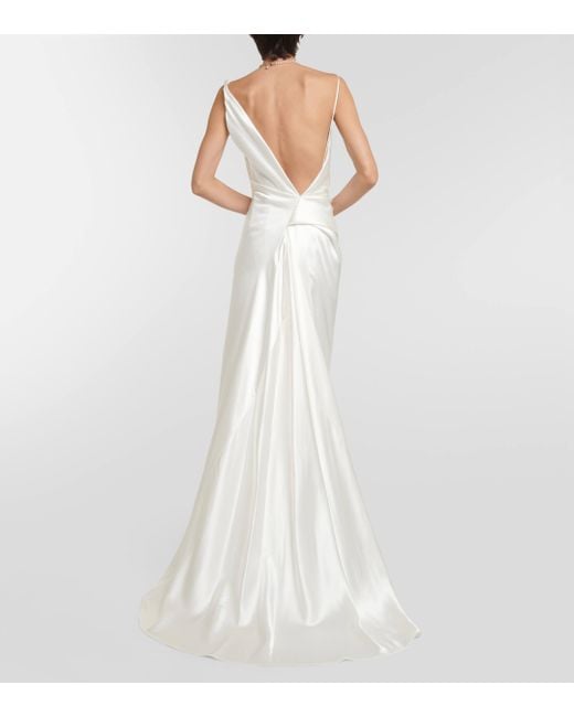 Vivienne Westwood White Bridal Minerva Silk Satin Gown