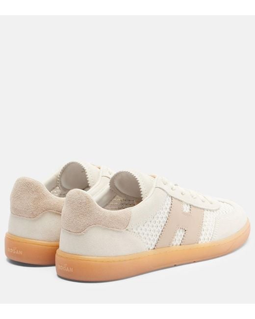 Hogan White Cool Suede Sneakers