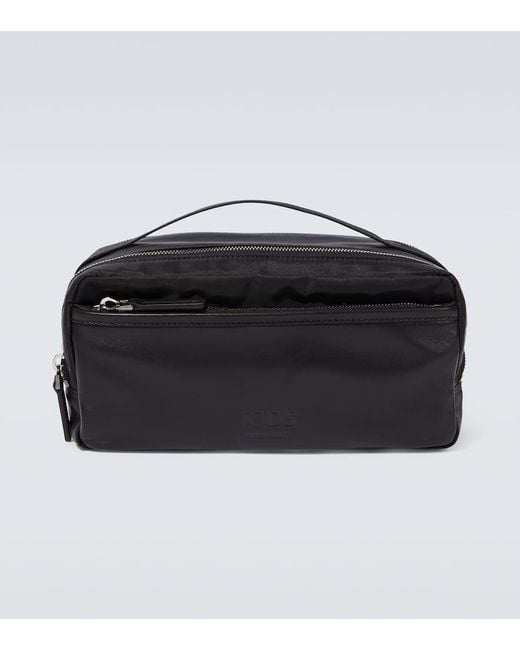 Tod's Black Leather-trimmed Pouch for men