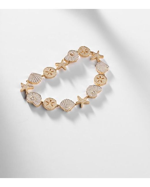 Sydney Evan Metallic Sea Life 14Kt Bracelet With Diamonds