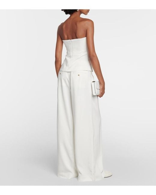 Co. White Strapless Crepe Top