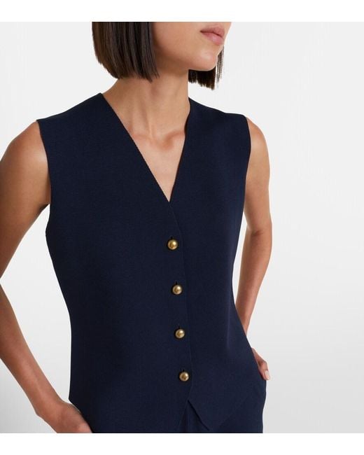 Chaleco De Crepe Max Mara de color Blue