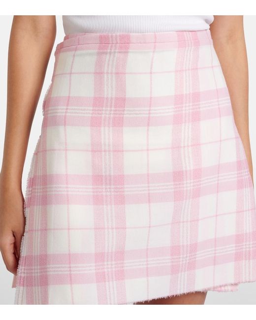 Vivienne Westwood Pink Plaid Wool-Blend Miniskirt
