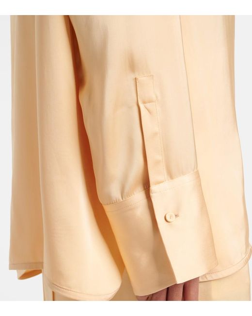 Jil Sander Natural Bow-Detail Satin Blouse