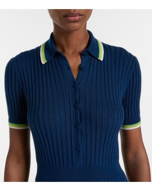 Gabriela Hearst Blue Eyot Cashmere And Silk Midi Dress