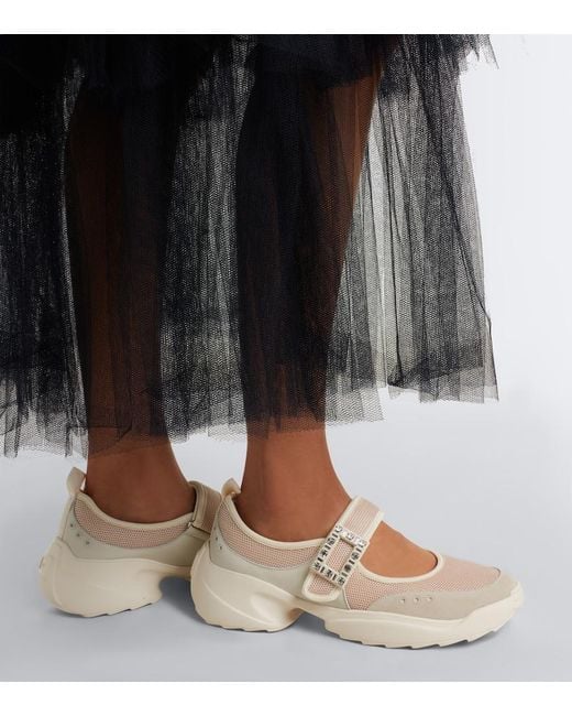 Roger Vivier White Viv On The Run Embellished Sneakers