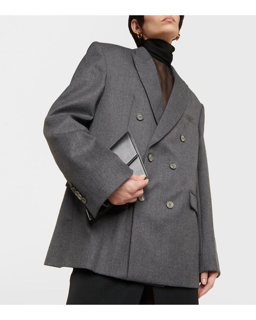Wardrobe NYC Black Double-Breasted Wool Blazer