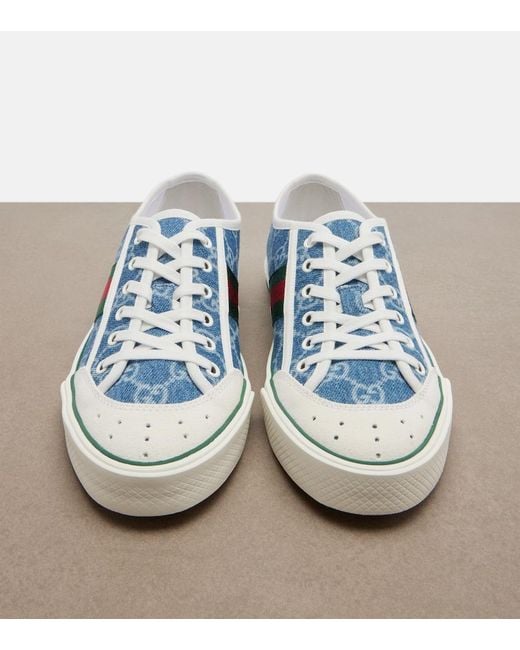 Gucci Blue Tennis 1977 Gg Denim Sneakers