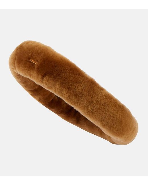 Chloé Brown Shearling Headband